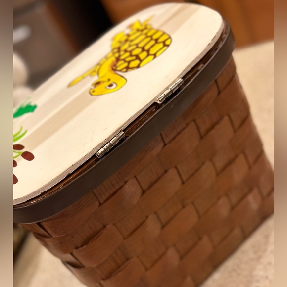 Vintage 1960's 70's Boho Chic Hand Painted & Decorated Lined Basket/Tote. - Picture 11 of 14